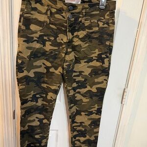No Boundaries Olive & Brown Camo Skinny Jeans
